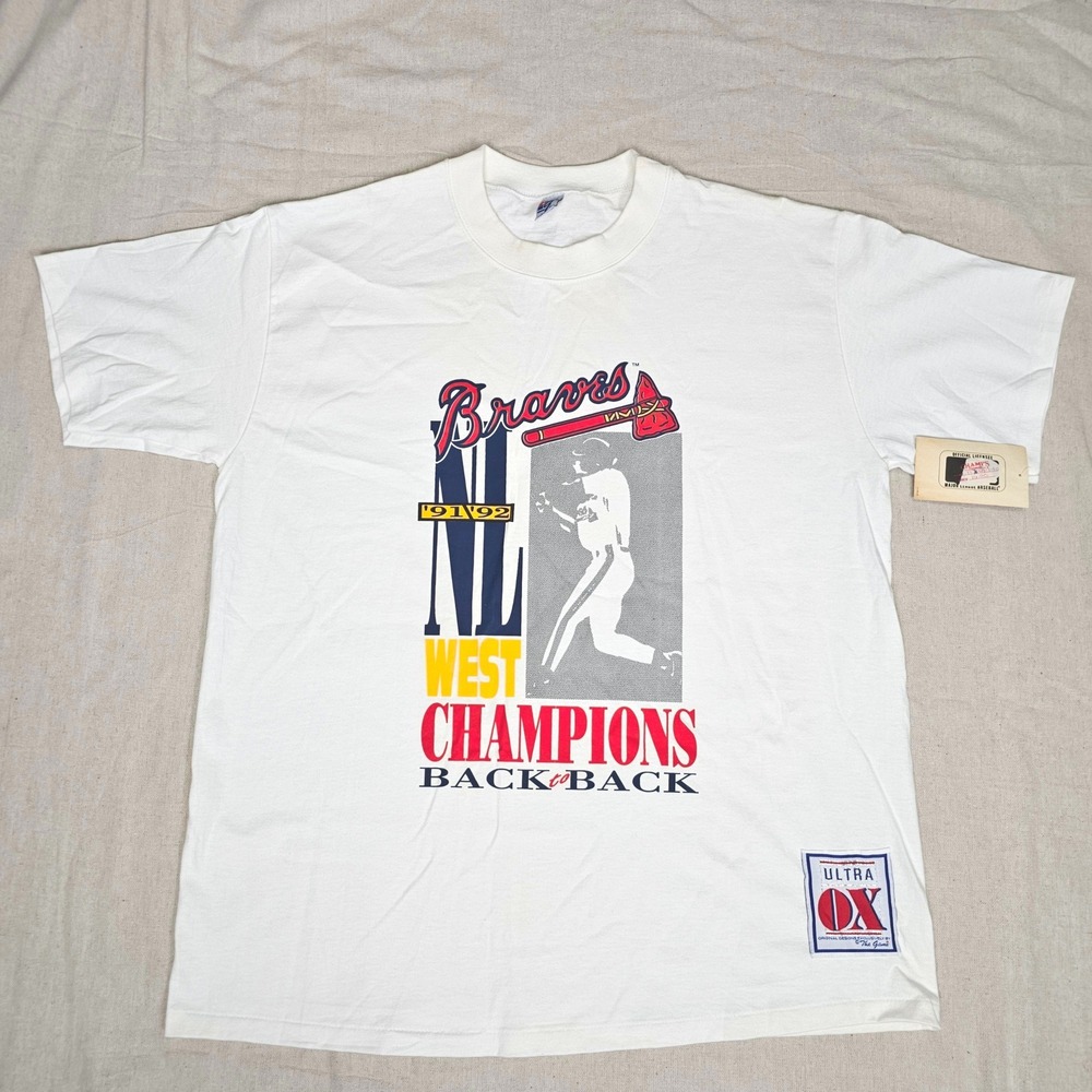 The Game Atlanta Braves 1991 1992 NL West Champions XL T-Shirt Single Stitch VTG